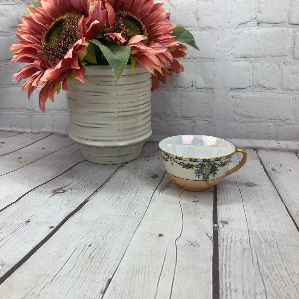vintage noritake hand painted tea coffee cup cottagecore